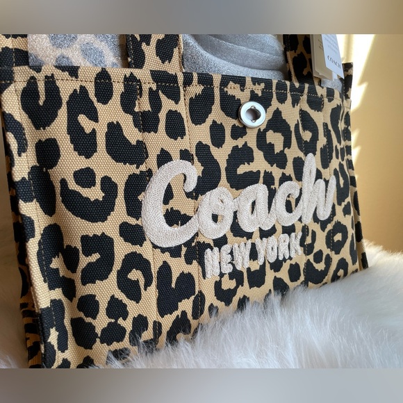 Coach Leopard Canvas Tote Bag Nwt - Picture 8 of 11